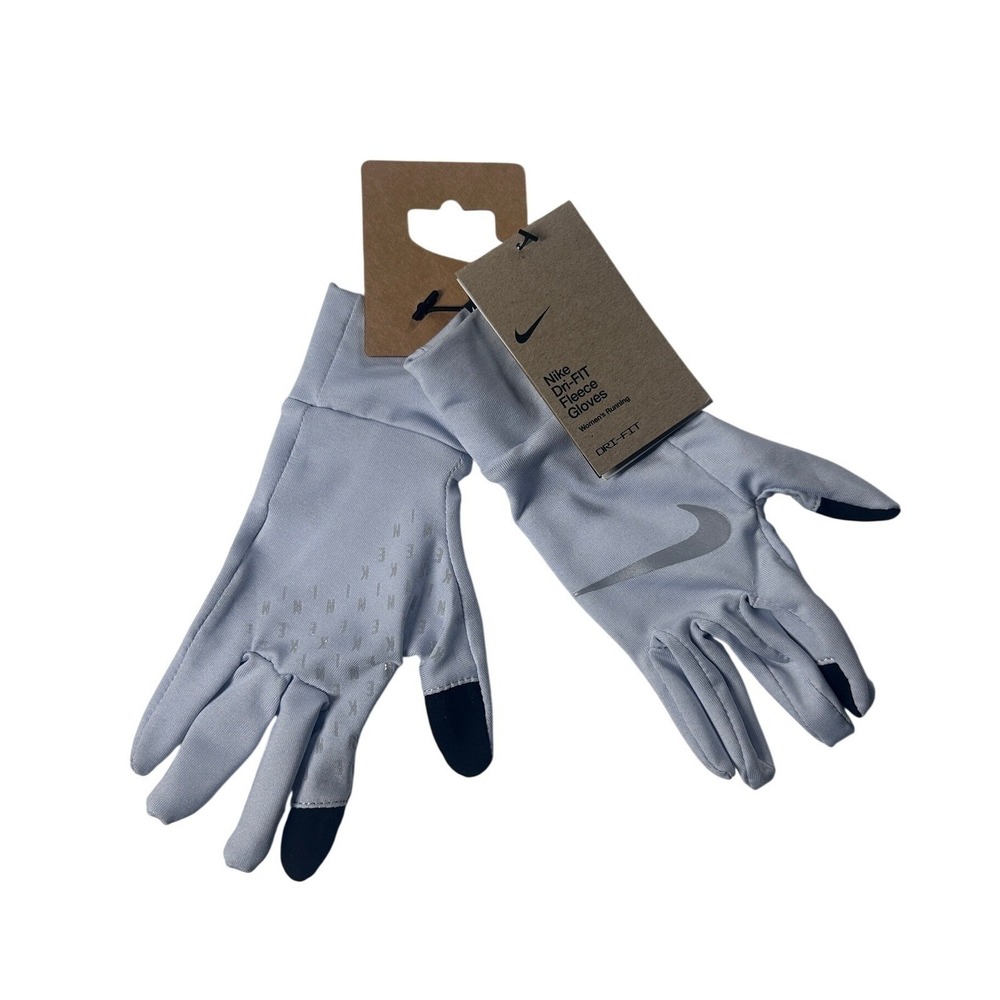 Nike Womens Dri-FIT Fleece Running Gloves Light Blue XS/S N.100.2577.025.2S NEW